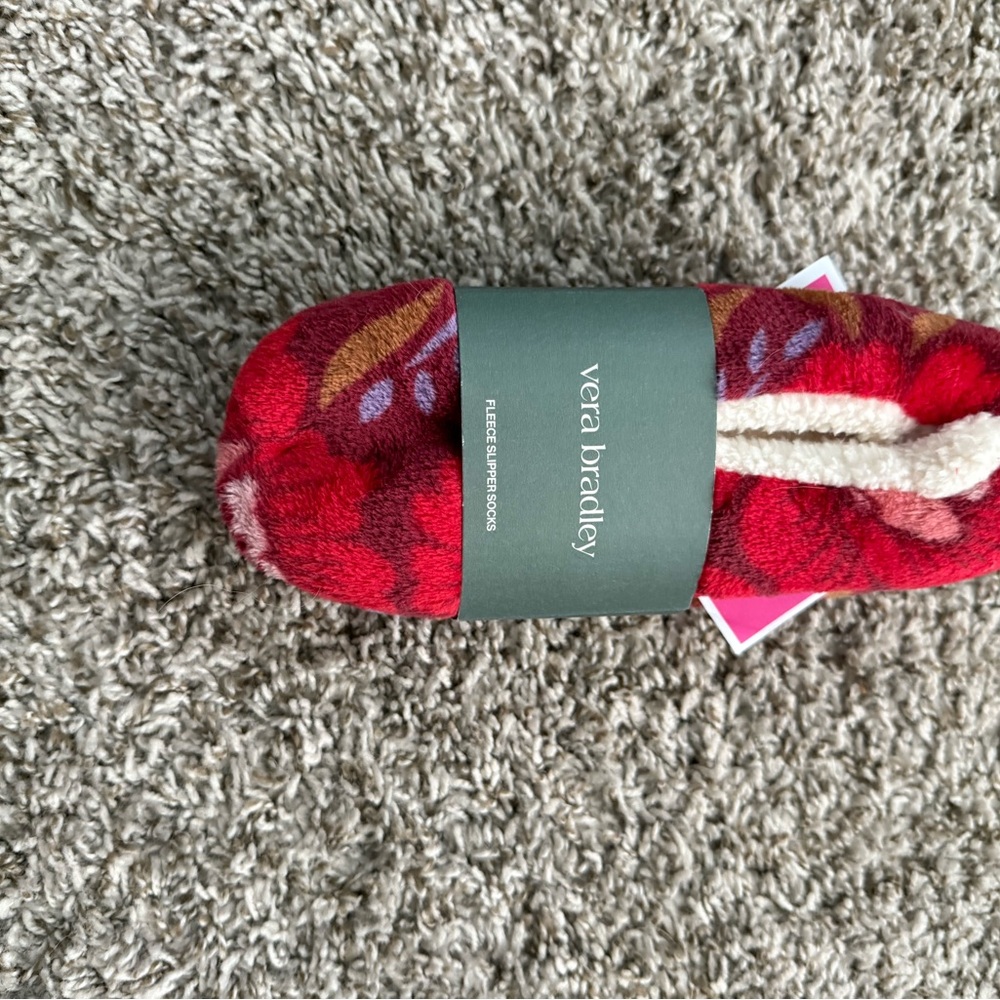 Vera Bradley Red Fleece Slippers